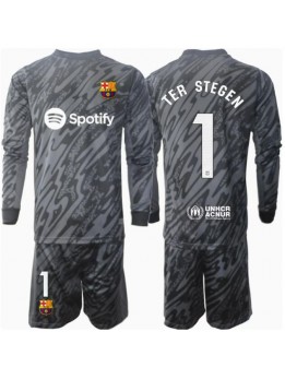 Barcelona Ter Stegen #1 Målvakt Replika Tredje Kläder Barn 2024-25 Långärmad (+ byxor)
